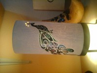 lampara  de buro figura de paboreal